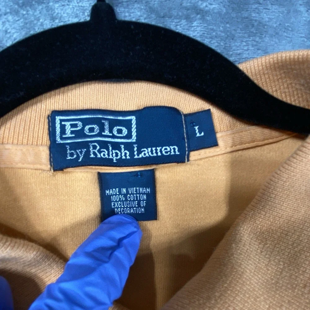 Vintage Polo Ralph Lauren‎ Shirt Men Orange Purple Classic Fit Golf All Cotton